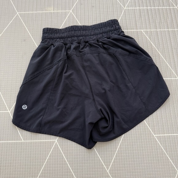 Lululemon Track That Short *5" Sz 2 Black LW7AQES Lined Running Athletic - Picture 2 of 7